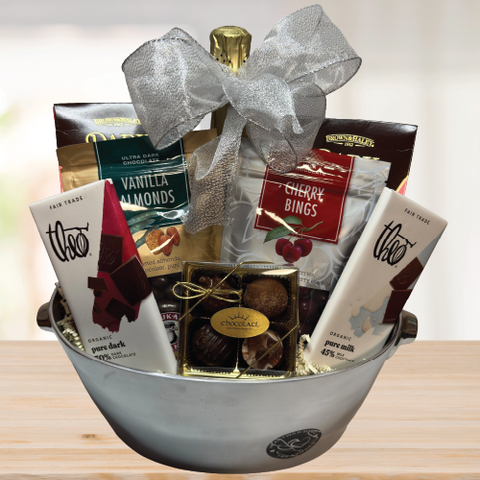 Champagne and Chocolates Gift Basket Deluxe © 2025 by Heartwarming Treasures® Wine Gift Basket Seattle Same Day Delivery