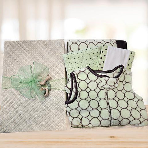 Newborn Baby Gift Basket Green © 2024 by Heartwarming Treasures® Seattle Same Day Delivery