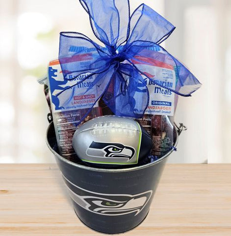 Seahawks Game Day Gift Basket © 2023 by Heartwarming Treasures® Seattle Gift Basket Same Day Delivery