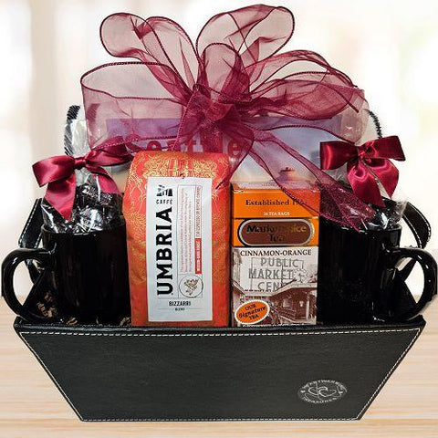 Welcome Home Coffee Gift Basket © 2024 by Heartwarming Treasures® Housewarming Gift Basket Seattle Same Day Seattle Delivery