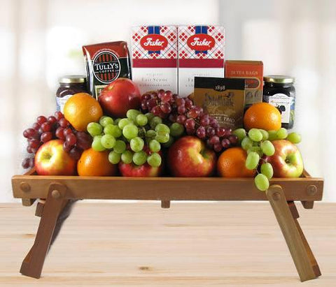 NW Breakfast Tray Gift Basket © 2015 by Heartwarming Treasures® Fruit Gift Basket Seattle Same Day Delivery