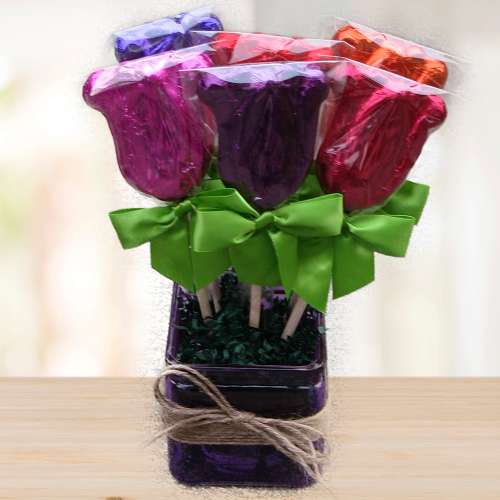 Dark Chocolate Tulips Bouquet © 2021 Heartwarming Treasures®