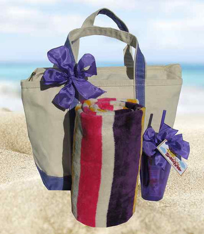 Day At The Beach Tote Fuschia (c) 2019 by Heartwarming Treasures Inc