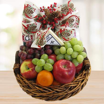 Holiday Fruit Snacks Gift Basket © 2021 by Heartwarming Treasures® Seattle Gift Basket Same Day Delivery