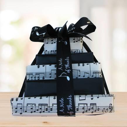 A Note of Thanks Music Gift Tower © 2021 by Heartwarming Treasures® Sheet Music Gift Basket Seattle Same Day Delivery