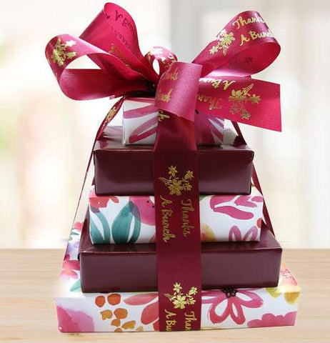 Thanks A Bunch Gift Tower © 2021 by Heartwarming Treasures® Flowers Gift Basket Seattle Same Day Delivery
