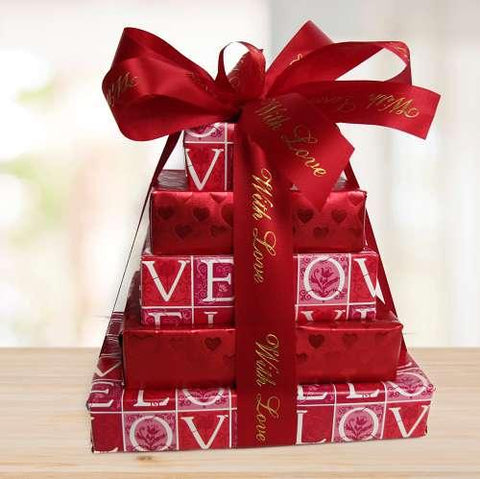 With Love Gift Tower © 2021 Heartwarming Treasures® Love Gift Basket Seattle Same Day Delivery