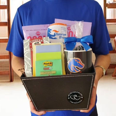College Coffee Tea Basket © 2025 by Heartwarming Treasures® variant Boise State