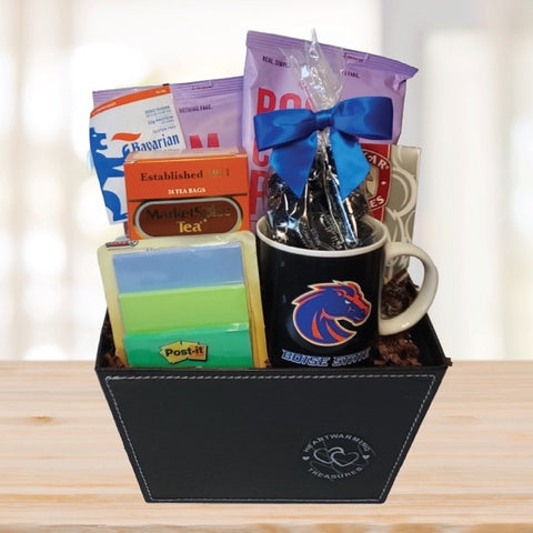 College Coffee Tea Basket © 2025 by Heartwarming Treasures® variant Boise St