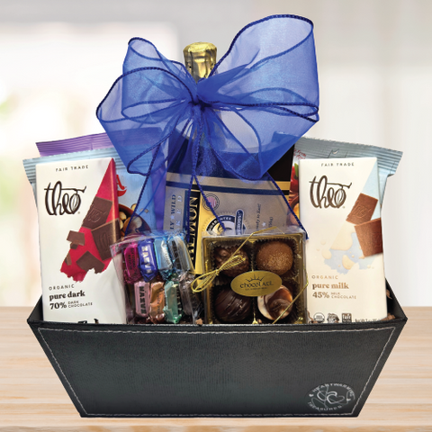 Champagne and Snacks Gift Basket © 2025 by Heartwarming Treasures® Wine Gift Basket Seattle Same Day Delivery