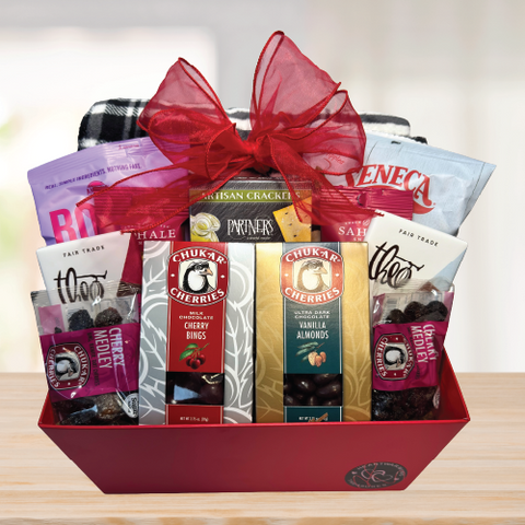 Cozy Snacks Gift Basket © 2025 by Heartwarming Treasures® Seattle Gift Basket Same Day Delivery
