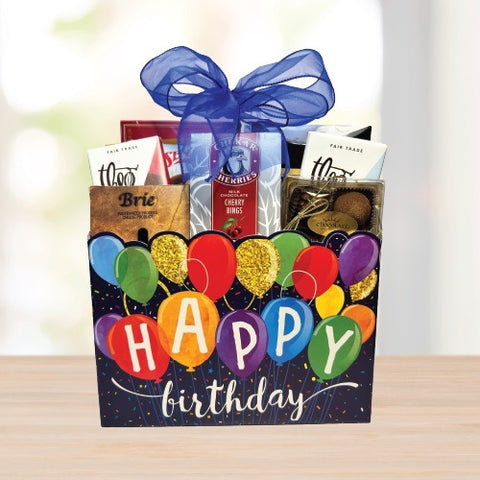 Happy Birthday Gift Basket Deluxe © 2025 by Heartwarming Treasures® Birthday Gift Basket Seattle Same Day Delivery