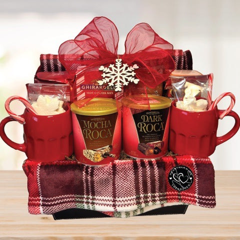 Hot Cocoa Coffee Tea Holiday Gift Basket Seattle Same Day Delivery © 2025 by Heartwarming Treasures®