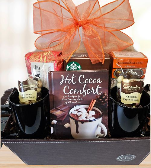 Hot Cocoa Coffee Tea Gift Basket © 2025 by Heartwarming Treasures® Seattle Same Day Delivery