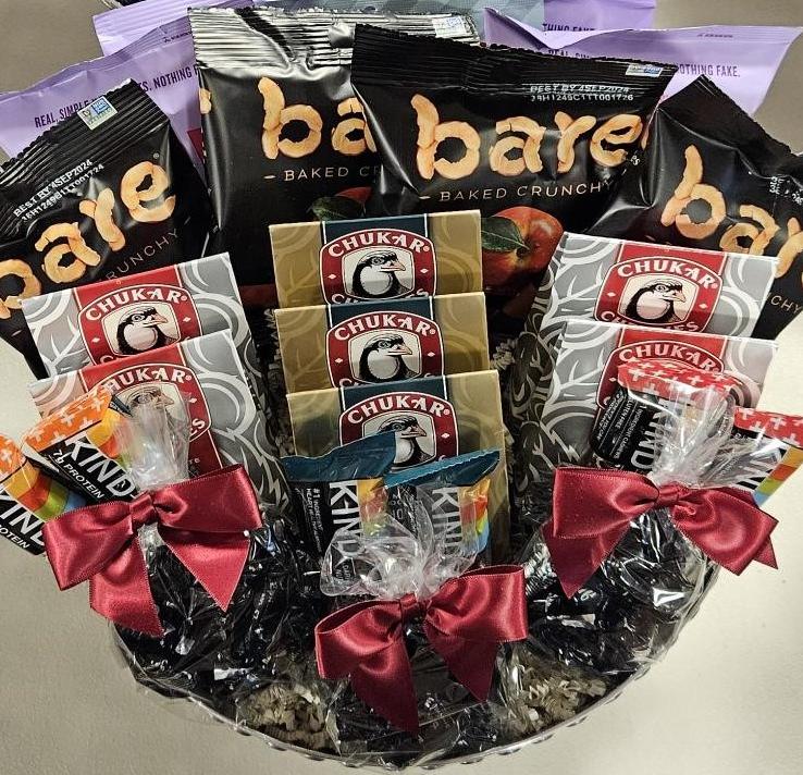 Office Snacks Basket © 2024 by Heartwarming Treasures®  Seattle Gift Basket Same Day Delivery