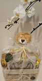Custom Gift Basket with orchid, lion stuffed animal, glass suncatcher, snacks Seattle Same Day Local Delivery USA Nationwide Shipping © 2026 by Heartwarming Treasures®