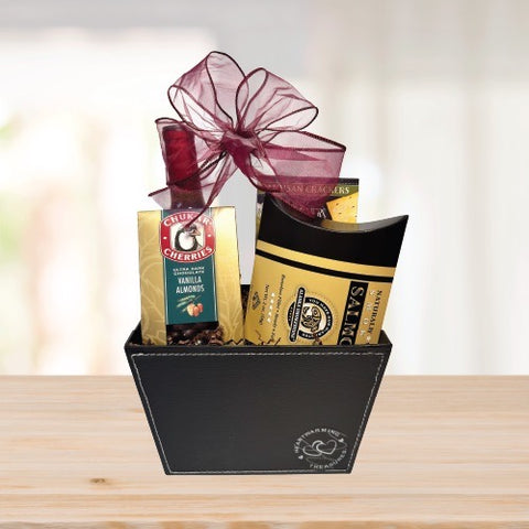 Salmon Wine Gift Basket © 2025 by Heartwarming Treasures® Wine Gift Basket Seattle Same Day Delivery