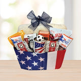 USA World Soccer Gift Basket © 2025 by Heartwarming Treasures® Soccer Gift Basket Seattle Same Day Delivery