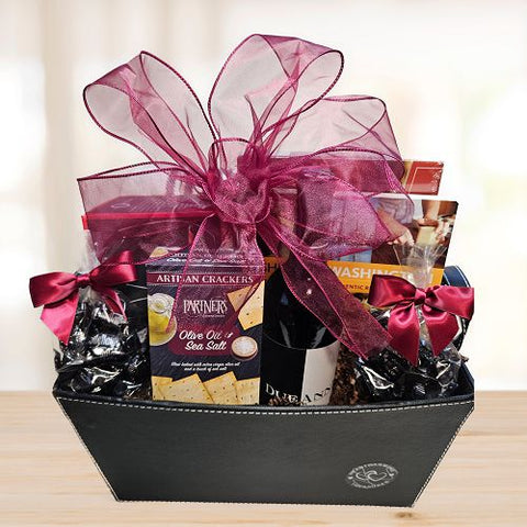 Welcome Home Wine Gift Basket © 2024 Heartwarming Treasures® Same Day Seattle Delivery