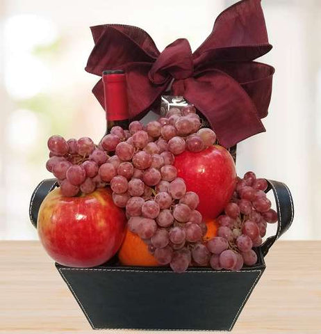 Fresh Fruit and Wine Gift Basket © 2021 by Heartwarming Treasures®